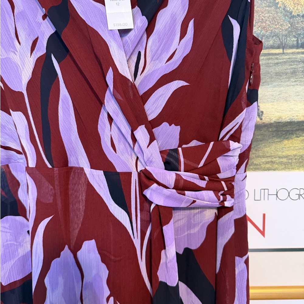 Ann Taylor Burgundy and Lavender Maxi Dress - Picture 3 of 8